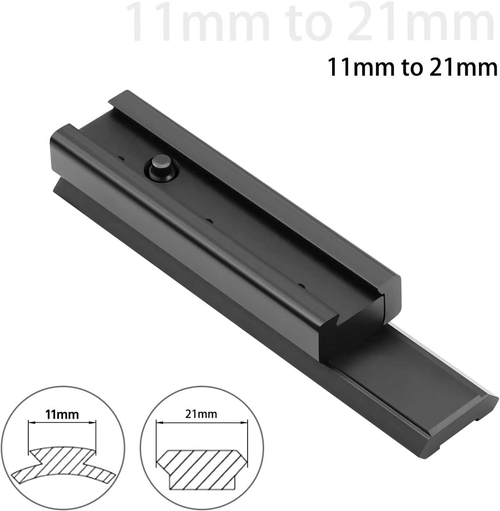 11mm Dovetail to 21mm Upgraded Build-in Locking Screws Picatinny Rail Low Profile Scope Mount Converter Base 3/8" to 7/8" Converter