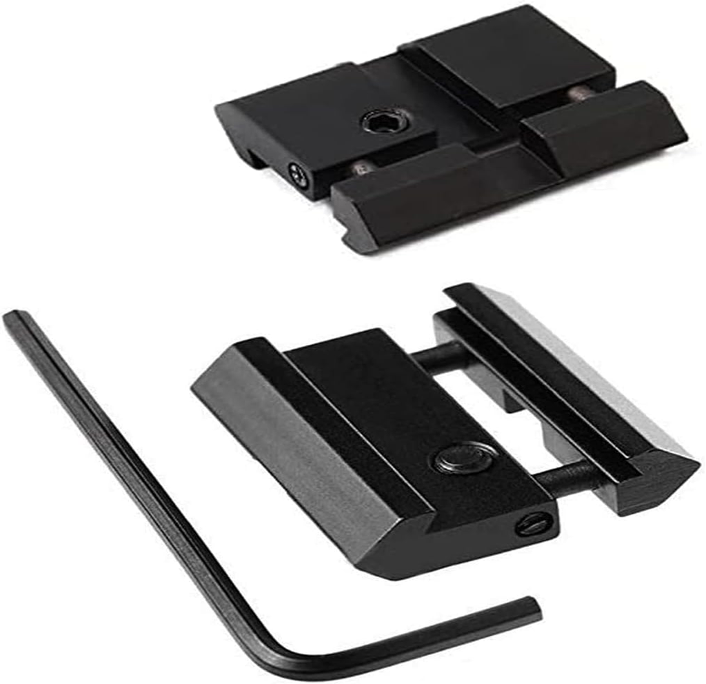 2Pcs Low Profile 3/8" /11MM to 7/8" /20MM Dovetail to Picatinny Weaver Rail Adapter Snap-in Rail Adaptor for Rifle Scope